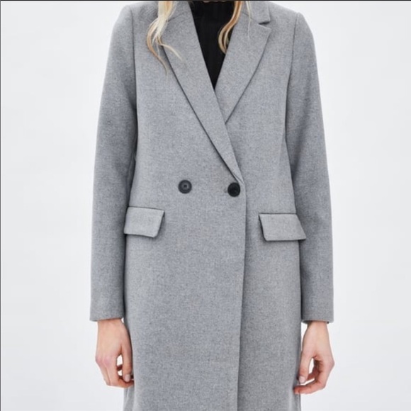 zara basic grey coat